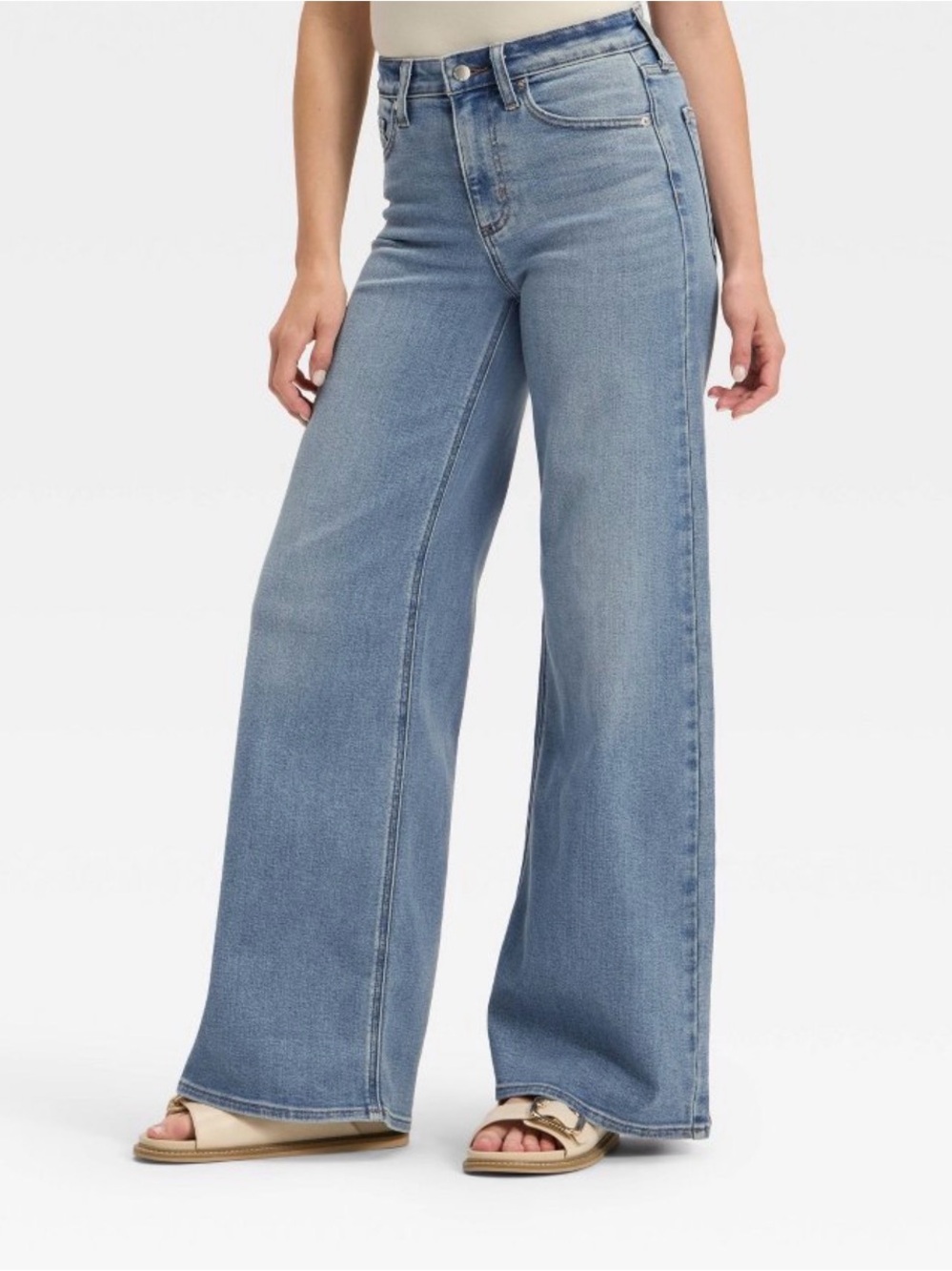 Universal Thread Womens High Rise Wide Leg Jean Medium Wash Size 17